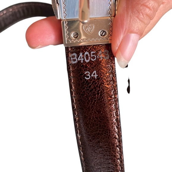 BRIGHTON Black Silver Buckle Belt - Picture 4 of 11